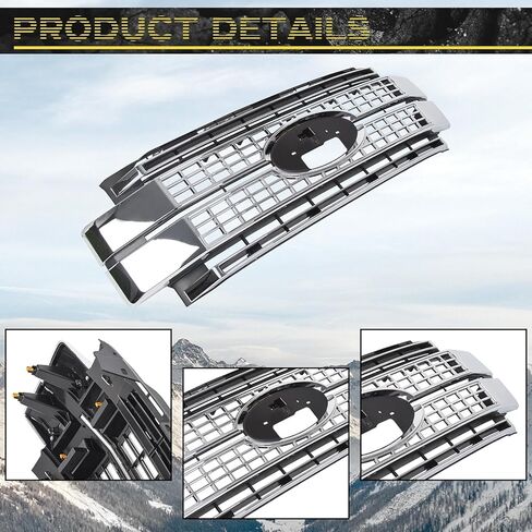 KUAFU Front Grille Compatible with 2017 2018 2019 Ford F250 F350 F450 F550 Super Duty Front Chrome Bumper Hood Grill in Saudi Arabia