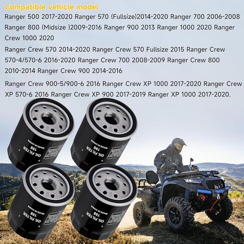 4pcs Oil Filter 2540086 2540122 Compatible with Polaris Ranger 570 700 800 900 1000 Crew XP RZR 570 800 900 1000 Sportsman 600 700 800 General 1000 RZR S 800 RZR 4 800 900 ACE 500 570 900 in Kuwait