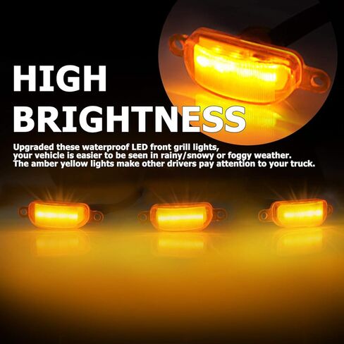 شبكة LED بديلة لشبكة ABS العلوية من EAG مع مصابيح LED كهرمانية - أسود غير لامع مناسب لـ 07-13 Silverado 1500 in Saudi Arabia