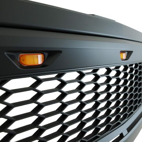 شبكة LED بديلة لشبكة ABS العلوية من EAG مع مصابيح LED كهرمانية - أسود غير لامع مناسب لـ 07-13 Silverado 1500 in Saudi Arabia