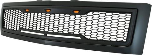 شبكة LED بديلة لشبكة ABS العلوية من EAG مع مصابيح LED كهرمانية - أسود غير لامع مناسب لـ 07-13 Silverado 1500 in Saudi Arabia