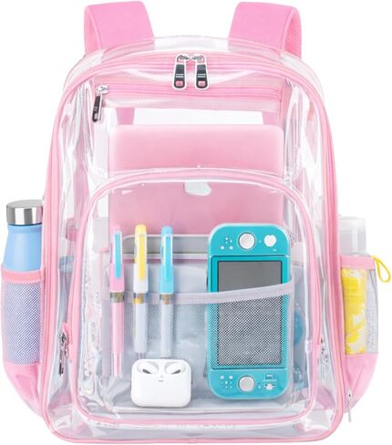 Clear Backpack Heavy Duty - For Concert Sport Work Venues Bookbag Waterproof Stadium Approved See Through Transparent Pvc Backpack Large- For Youths And Adults in Kuwait