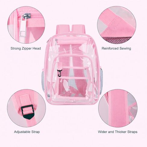 Clear Backpack Heavy Duty - For Concert Sport Work Venues Bookbag Waterproof Stadium Approved See Through Transparent Pvc Backpack Large- For Youths And Adults in Kuwait
