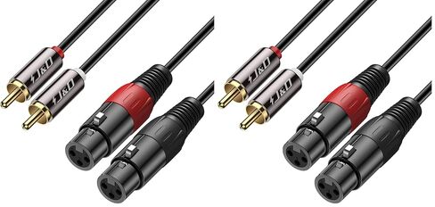 J&D 2 RCA to 2 XLR Cable, PVC Shelled unbalanced Dual XLR Female to Dual RCA Male HiFi Audio Stereo Audio Interconnect Cable for Speaker Condenser Mic Mixer AMP, 6 Feet in Saudi Arabia