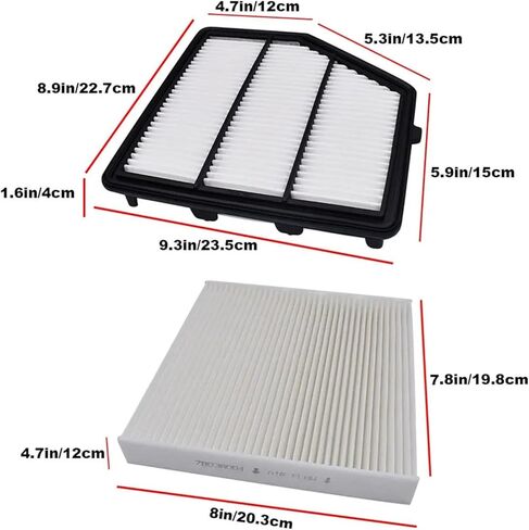 2Pcs Car Engine Air Filter Air Conditioner Air Filter Compatible with Nissan Altima 2019 2020 2021 2022 2.5L 165466CA0A ; 0421960 ; 1433779 in Kuwait