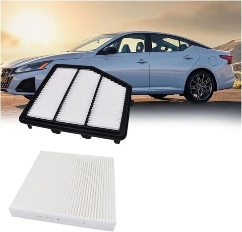 2Pcs Car Engine Air Filter Air Conditioner Air Filter Compatible with Nissan Altima 2019 2020 2021 2022 2.5L 165466CA0A ; 0421960 ; 1433779 in Kuwait