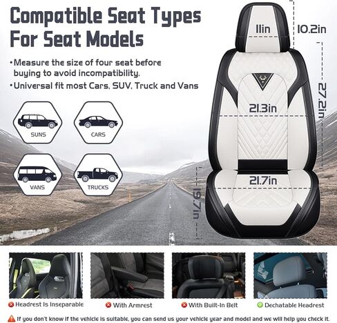 Truck Seat Covers for Ford F150 2009-2026, Waterproof Premium Leather Full Coverage Car Seat Cover, Muscle Sport Style Auto Interior Seat Cover Sets (Front Set/Gray Black) in Kuwait