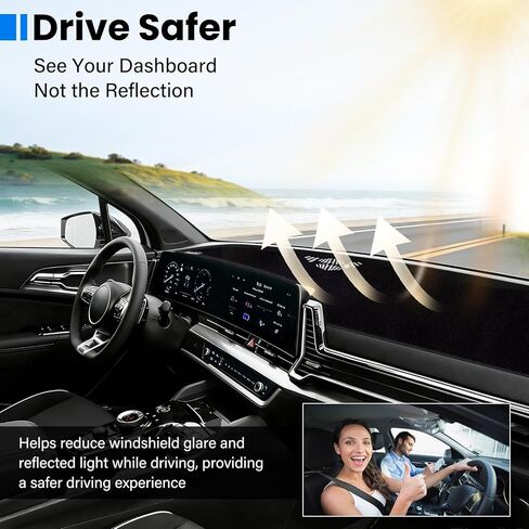 Dash Cover Mat Compatible with Kia Sportage 2023 2024 2025 (NQ5) Car Interior Dashboard Cover Mat Nonslip Dashmat Sunshade Glare UV Rays Protector Accessories Custom Fit in Saudi Arabia