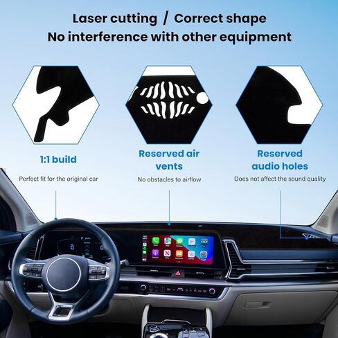 Dash Cover Mat Compatible with Kia Sportage 2023 2024 2025 (NQ5) Car Interior Dashboard Cover Mat Nonslip Dashmat Sunshade Glare UV Rays Protector Accessories Custom Fit in Saudi Arabia