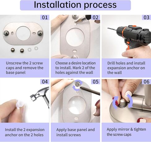 FUNTOUCH Rechargeable Wall Mounted Lighted Makeup Mirror, Oval Double-Sided Mirror 1X/10X Magnifying Mirror,3 Color Lights Touch Screen Dimmable 360°Swivel 13 Inch Extendable,Nickel in Kuwait