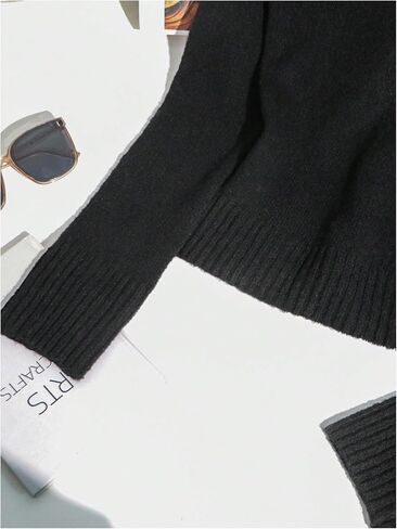 Women's Faux Fur Knit Sweater Long Sleeve Pullover Sweaters Slim Fit Fall Tops in Saudi Arabia