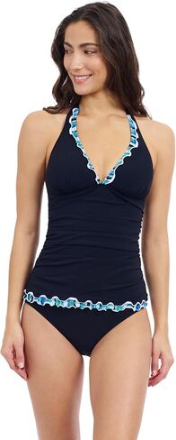 Profile by Gottex Women’s Blue Multicolor Tricolore Halter Neck Detail Tankini with Soft Cups and Full Lining Swim Essential in Kuwait