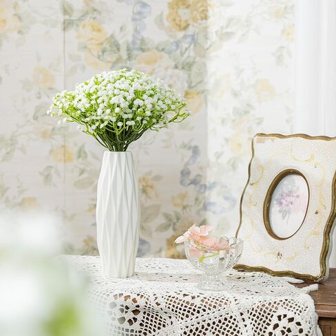 120 قطعة من الزهور الصناعية للتنفس من إمنسيا، زهور صناعية كبيرة الحجم للرضع، لمسة حقيقية من زهرة جيبسوفيلا البيضاء المزيفة للاستخدام في الهواء الطلق، وباقات الزفاف، والحفلات، وتزيين المنزل والحديقة in Kuwait