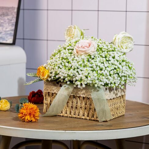 120 قطعة من الزهور الصناعية للتنفس من إمنسيا، زهور صناعية كبيرة الحجم للرضع، لمسة حقيقية من زهرة جيبسوفيلا البيضاء المزيفة للاستخدام في الهواء الطلق، وباقات الزفاف، والحفلات، وتزيين المنزل والحديقة in Kuwait