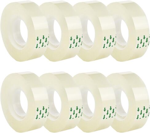 16 Rolls 1.8cm Clear Tape Dispenser Refill Rolls Transparent Gift Wrapping Tape Packing Tape Dispenser Refills Gift Wrap Tape Rolls All Purpose Tape Office Home School Supplies in Saudi Arabia