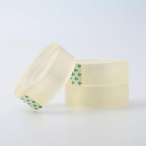16 Rolls 1.8cm Clear Tape Dispenser Refill Rolls Transparent Gift Wrapping Tape Packing Tape Dispenser Refills Gift Wrap Tape Rolls All Purpose Tape Office Home School Supplies in Saudi Arabia