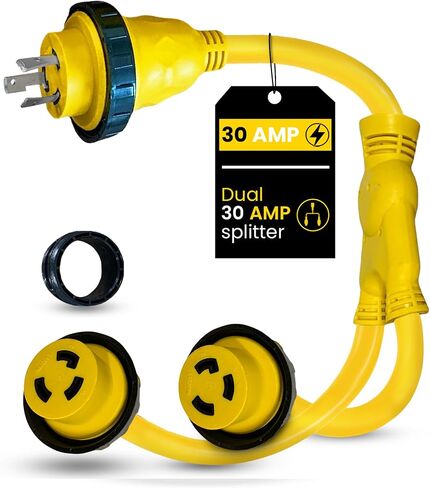 Marine & RV Cords 125/250v 50 amp Male x (2) 125/250v 50a Female Marine Y Splitter Boat Shore Power Adapter - 31525 in Saudi Arabia