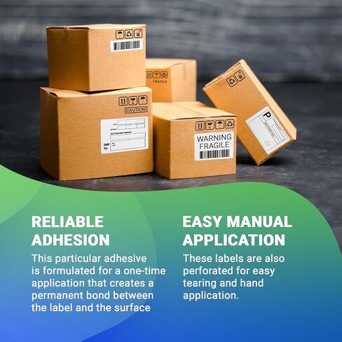 AMIFF White Thermal Labels, Direct Thermal Labels Roll 4 x 2 Inch, 10380 Count, 3 Inch Core, Polypropylene Perforated Label Stickers for Shipping and Organization, Freezer Grade Glue in Kuwait