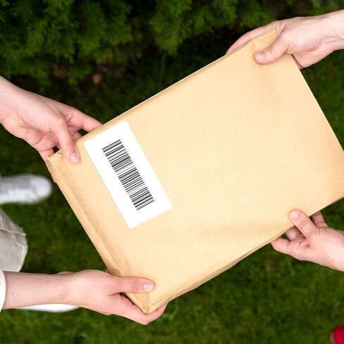 AMIFF White Thermal Labels, Direct Thermal Labels Roll 4 x 2 Inch, 10380 Count, 3 Inch Core, Polypropylene Perforated Label Stickers for Shipping and Organization, Freezer Grade Glue in Kuwait