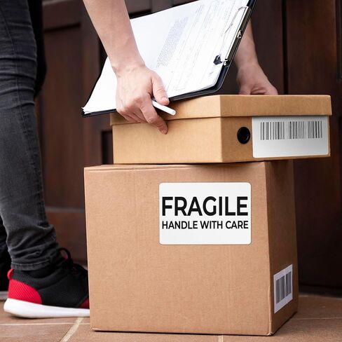 AMIFF White Thermal Labels, Direct Thermal Labels Roll 4 x 2 Inch, 10380 Count, 3 Inch Core, Polypropylene Perforated Label Stickers for Shipping and Organization, Freezer Grade Glue in Kuwait