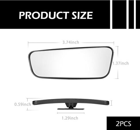 2 PCS Blind Spot Mirror, Framed Rectangular Adjustable Blind Spot Mirror, HD Glass and Convex Wide Angle Rearview Mirrors, Universal Adhesive Blindspot Mirrors for Most Cars (Black) in Kuwait