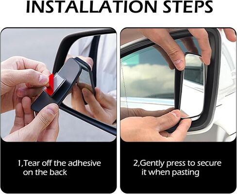 2 PCS Blind Spot Mirror, Framed Rectangular Adjustable Blind Spot Mirror, HD Glass and Convex Wide Angle Rearview Mirrors, Universal Adhesive Blindspot Mirrors for Most Cars (Black) in Kuwait