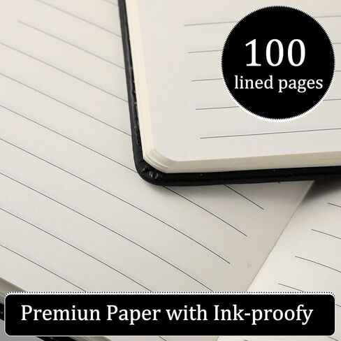 Laumoi 36 Sets Pocket Notebook Journals with Pens A6 Cute Small Journal Notebook Ruled Lined Mini Notepad Hardcover Executive Notebooks Set with Pen Holder for School Office, 3.7 x 5.7 Inch (Black) in Saudi Arabia