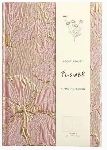 Simind جميلة مجلة الذهب زهرة غطاء من القماش دفتر لطيف دفتر مجلة الوردي للنساء غلاف الأزهار A5، 6x8 صفحات حاكمة in Kuwait