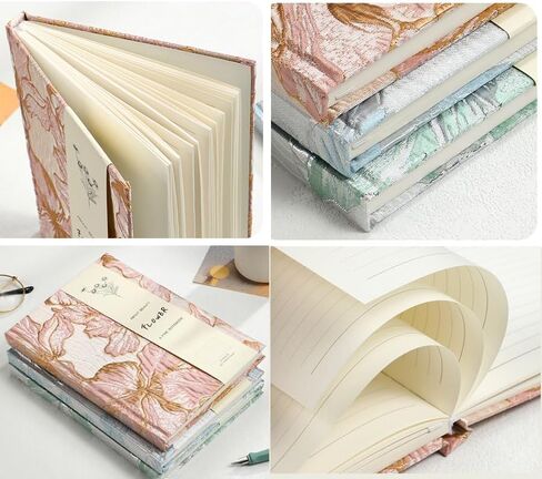 Simind جميلة مجلة الذهب زهرة غطاء من القماش دفتر لطيف دفتر مجلة الوردي للنساء غلاف الأزهار A5، 6x8 صفحات حاكمة in Kuwait