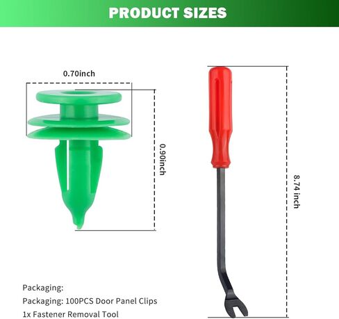 100PCS Car Door Panel Clips with Fastener Removal Tool,Car Door Clips for Doors Panels Compatible with Chrysler/Dodge,Multi-Purpose Cars Doors Panel Retainer Clip OEM#6503204 in Kuwait