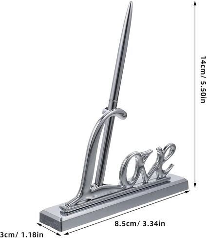 NUOBESTY Wedding Signing Pen Set with Silver Plated Love Pen Holder for Guest Book Signing Engagement and Party in Saudi Arabia