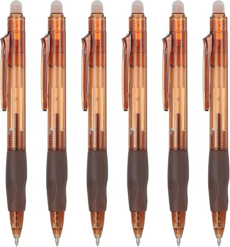 PATIKIL 6Pcs Erasable Gel Pens, 0.5mm Retractable Fine Point Heat Erasable Marking Pen Smooth Writing Fabric Markers for Sewing Drawing Writing Planner, Brown Ink in Saudi Arabia