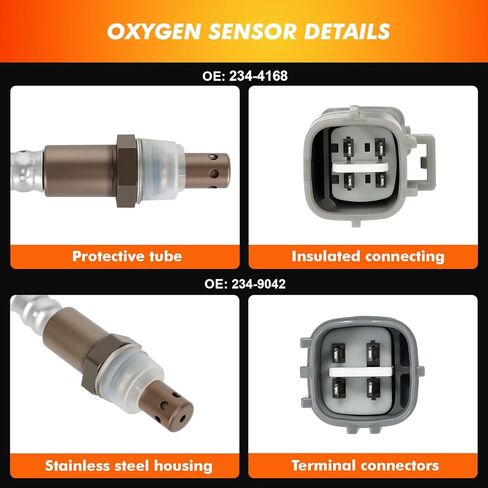 2004-2007 O2 Oxygen Sensors Upstream Downstream Fit for Toyota Highlander 2004 2005 3.3L V6, Lexus RX330 2004 2005 2006 3.3L V6, Replaces 234-9042, 234-4168, 234-4509 in Saudi Arabia
