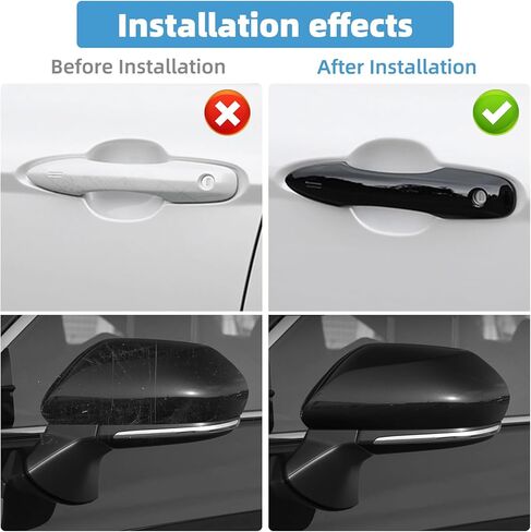 غطاء مقبض الباب سهل التركيب + أغطية مرايا الرؤية الخلفية الجانبية لسيارة Toyota Camry 2018 2019 2020 2021 2022 2023 2024 زخارف حامي الرؤية الخلفية لملحقات Camry 8th 9th Gen in Kuwait