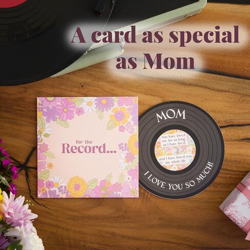 Bee! Mom Birthday Card | “For the Record" Vinyl-Inspired Card | Mothers Day Card from Daughter or Son | Perfect Pairing with Valentines Day, Birthday, or Mothers Day Gifts for Women in Kuwait