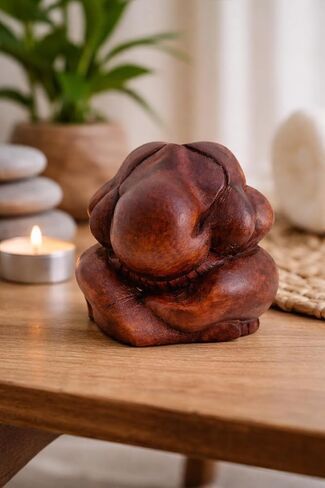 Weeping Buddha Yogi Meditation Wood Statue - OMA Brand in Saudi Arabia