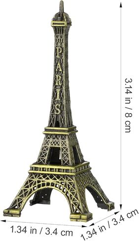 5 Pieces Eiffel Tower Model Set Decorative Metal Statue with Vintage Bronze Finish 8cm Small Desktop Ornament Creative Home Office Decor in Saudi Arabia