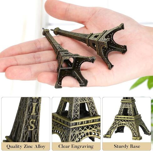 5 Pieces Eiffel Tower Model Set Decorative Metal Statue with Vintage Bronze Finish 8cm Small Desktop Ornament Creative Home Office Decor in Saudi Arabia