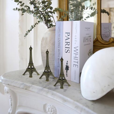 5 Pieces Eiffel Tower Model Set Decorative Metal Statue with Vintage Bronze Finish 8cm Small Desktop Ornament Creative Home Office Decor in Saudi Arabia