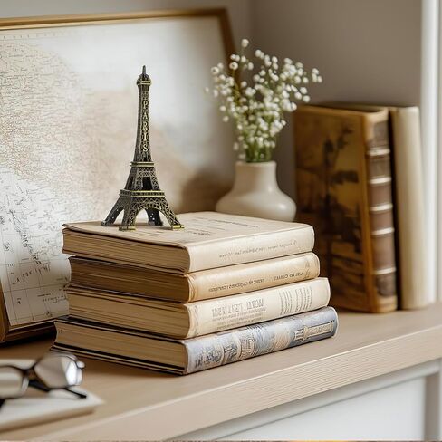5 Pieces Eiffel Tower Model Set Decorative Metal Statue with Vintage Bronze Finish 8cm Small Desktop Ornament Creative Home Office Decor in Saudi Arabia