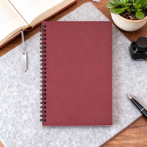 Blank Notebook Journal,Notebook with Wire Binding,Suitable for Business,Red in Saudi Arabia