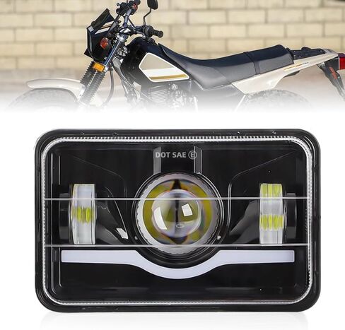 Headlights Fit for YAMAHA TW200 1987-2021,5 Inch Square 6000K Hi/Lo Beam White/Amber DRL,IP68 Waterproof,Plug & Play,DOT Approved in Kuwait