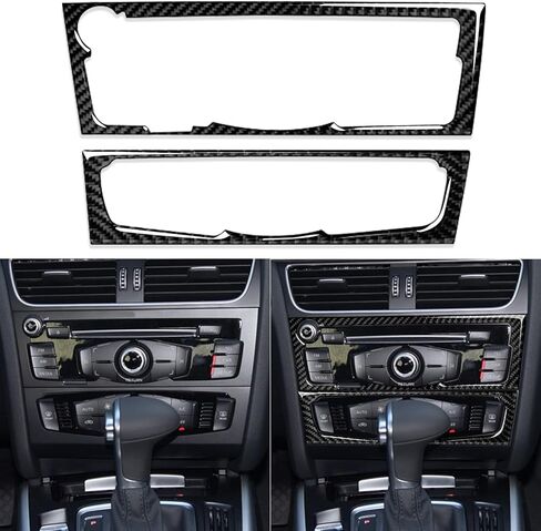 NVCNX Carbon Fiber Compatible with Audi A4 B8 2009-2016 / S4 2010 2011 2012 2013 2014 2015 2016 / A5 S5 2008-2017 / RS5 2013-2015 Car Cup Holder Cover Sticker Decal Interior Trim Accessories Black in Saudi Arabia