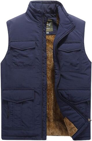 Vcansion Men's Outdoor Casual Stand Collar Padded Vest Coat in Kuwait