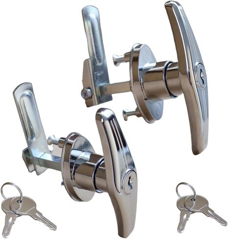 WJSKDQ Truck Cap Camper Shell T-Handle Lock Latch Replacement Parts,Matching Set T-Handles Lock, Keyed Alike (Left&Right)-Complete Set (2Pack) (Silver) in Kuwait