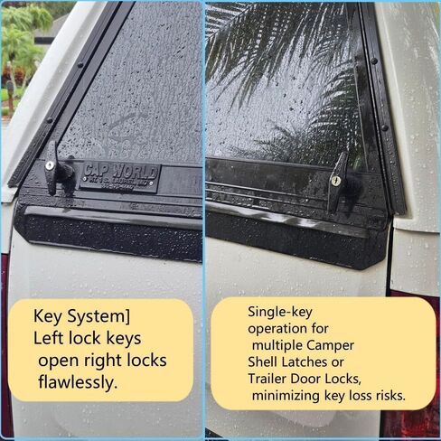 WJSKDQ Truck Cap Camper Shell T-Handle Lock Latch Replacement Parts,Matching Set T-Handles Lock, Keyed Alike (Left&Right)-Complete Set (2Pack) (Silver) in Kuwait