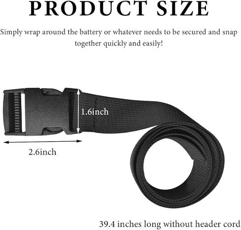 39 Inch Battery Tie Down Strap, Adjustable Nylon Battery Hold Down Strap with Quick Release Buckle, Auto Battery Box Tie Down Straps for Car Truck Boat Trailer Marine in Kuwait