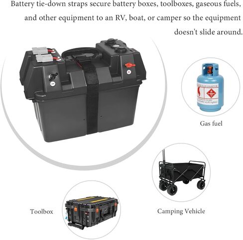 39 Inch Battery Tie Down Strap, Adjustable Nylon Battery Hold Down Strap with Quick Release Buckle, Auto Battery Box Tie Down Straps for Car Truck Boat Trailer Marine in Kuwait