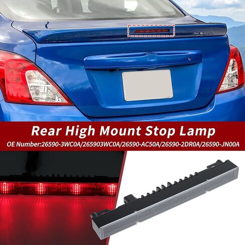 LED Third Brake Light for Nissan Versa 2014-2019 26590-3WC0A Red 3rd High Mounted Stop Lamp for Nissan Note 2014-2019 26590-AC50A Rear Center High Level Brake Light Bar Taillight in Saudi Arabia