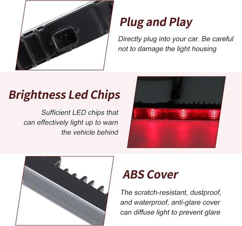 LED Third Brake Light for Nissan Versa 2014-2019 26590-3WC0A Red 3rd High Mounted Stop Lamp for Nissan Note 2014-2019 26590-AC50A Rear Center High Level Brake Light Bar Taillight in Saudi Arabia